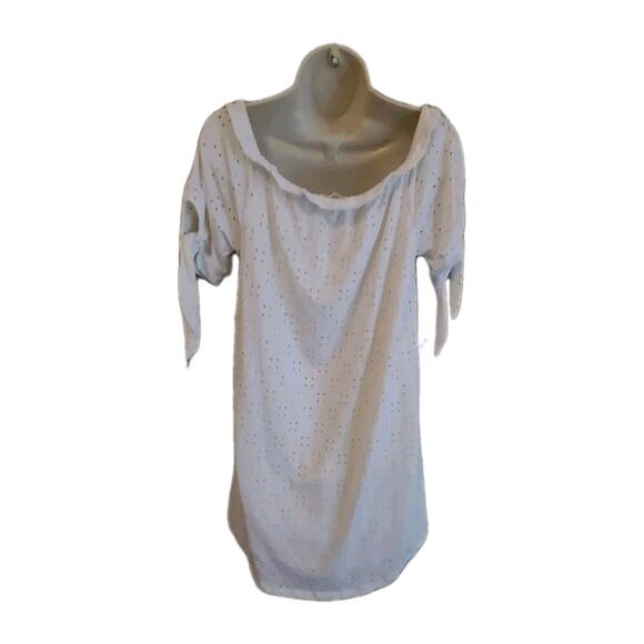 Tshirt Dress White Sz L Jolie & Joy - Casual Chic Trendy Cute - Picture 3 of 4